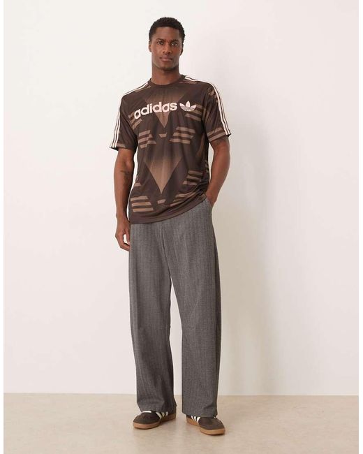 Adidas Originals Brown Loose Sponsored Jersey for men