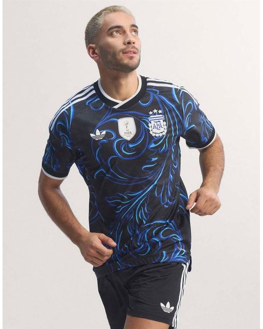 Adidas Originals Blue Argentina 26 Away Authentic Jersey for men