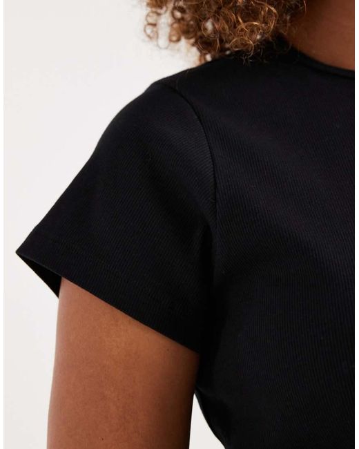 Vero Moda Black Ribbed Round Neck T-shirt