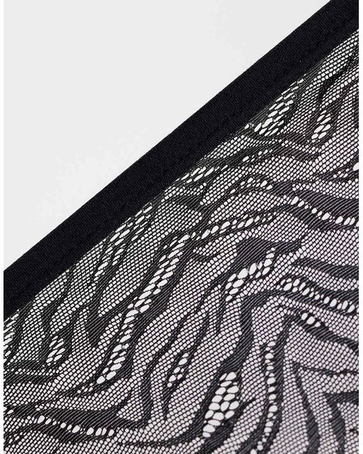 Mama.licious Black Mamalicious Maternity Sheer Zebra Mesh Over The Bump Briefs