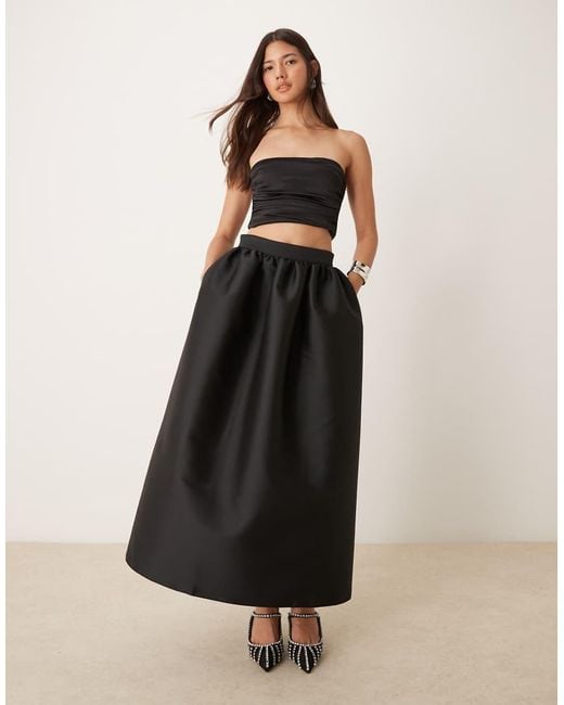 ASOS Black Volume Maxi Skirt