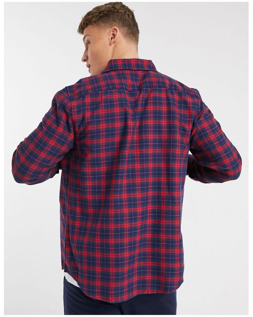 Chemise A Carreaux Et Bleu Marine New Look Pour Homme En Coloris Rouge Lyst