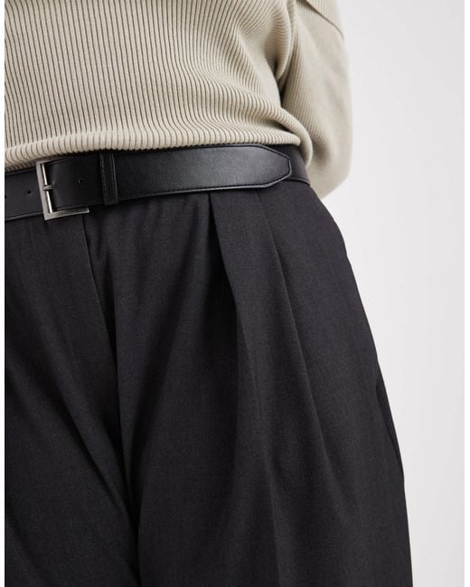 ASOS White Curve Tailored High Waist Belted Straight Leg Trousers