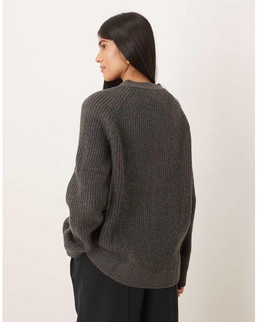 ASOS Gray Oversized Boyfriend Cardigan