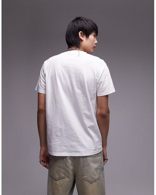Confezione da 10 t-shirt classiche nera, bianca, écru e grigio ghiaccio mélange di Topman in Natural da Uomo