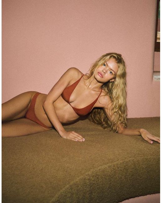 Pull&Bear Brown Adjustable Strap Bikini Top