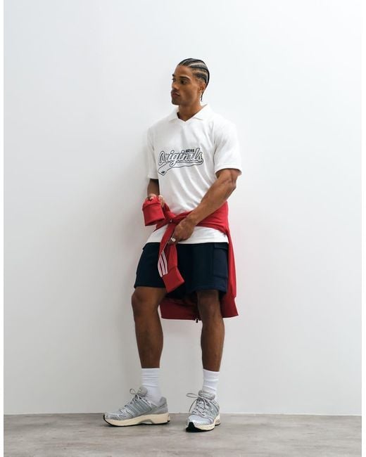 Adidas Originals White Jacquard Jersey