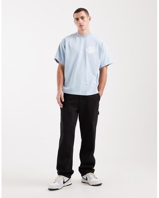 Nike Blue Solo Fleece Graphic Back Print T-Shirt for men