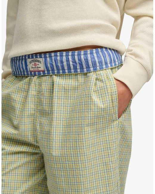 Superdry Yellow Mini Check Cotton Trousers