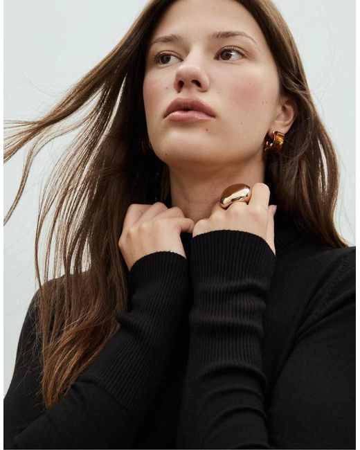 Stradivarius Black Roll Neck Jumper