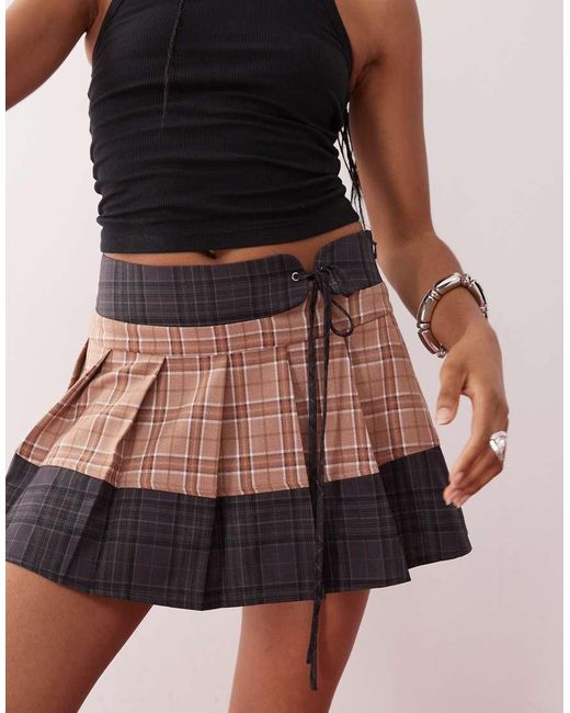 Collusion Gray Pleated Micro Skirt