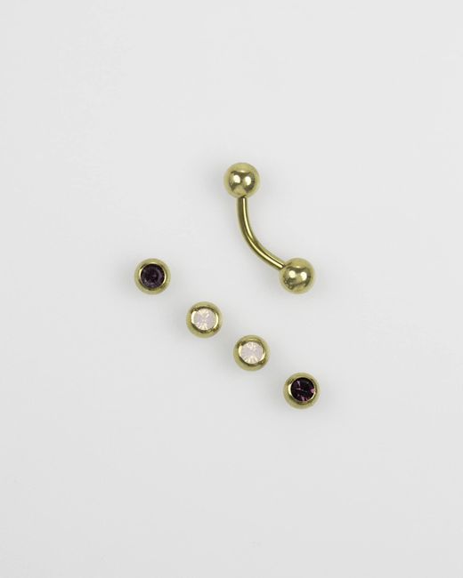 Lovisa White – klassische, austauschbare bauchnabel-piercings aus vergoldetem chirurgenstahl