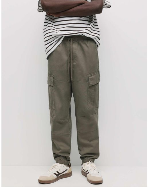 Pull&Bear – cargo-jogginghose in White für Herren