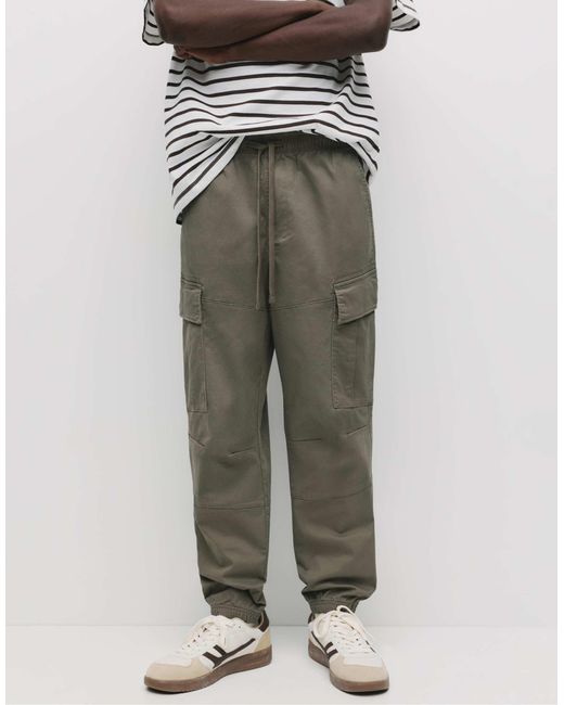 Pull&Bear – cargo-jogginghose in White für Herren