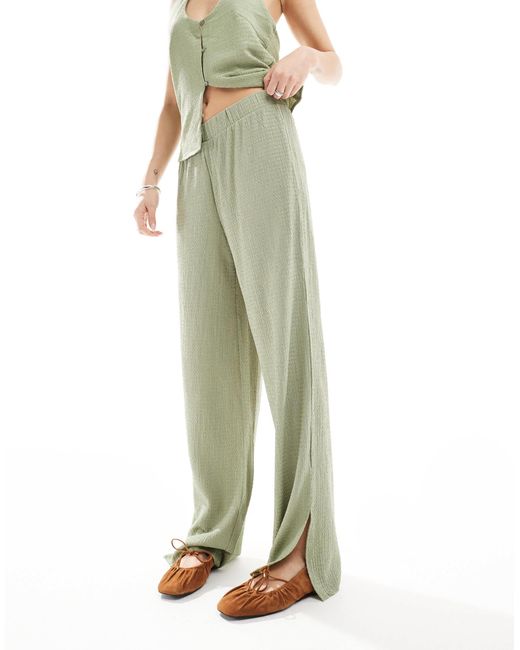 Vero Moda Green – strukturierte jersey-hose