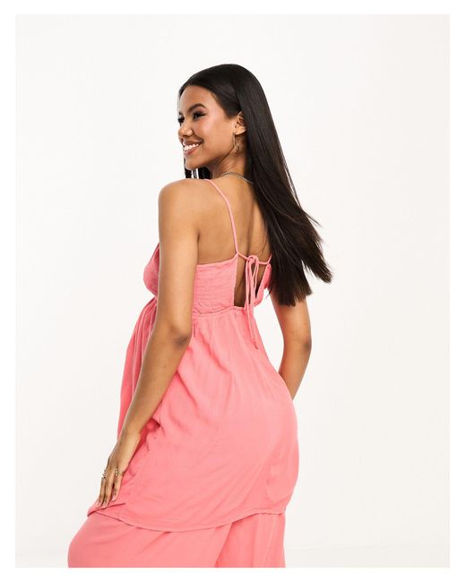 Vero Moda Pink – gesmoktes camisole-oberteil