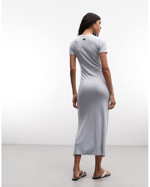 Barbour White Danica Ruched Midi Dress