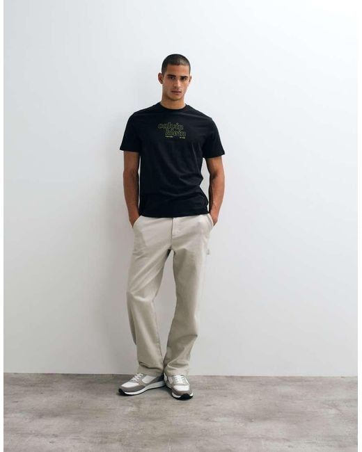 Calvin Klein Black Centre Logo Graphic T-Shirt