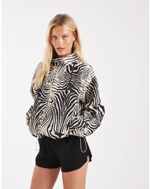 ASOS Black Oversized Bubble Hem Track Jacket