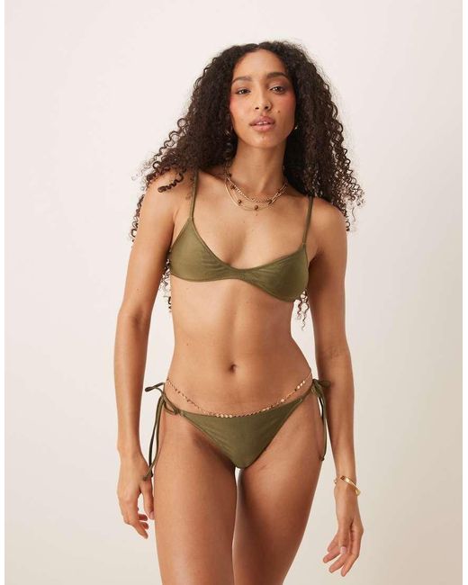 Mango Brown Tie Side Bikini Bottom
