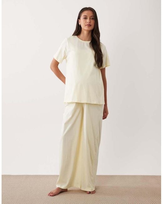 ASOS White Asos Design Maternity Mix & Match Cotton Pyjama Trouser