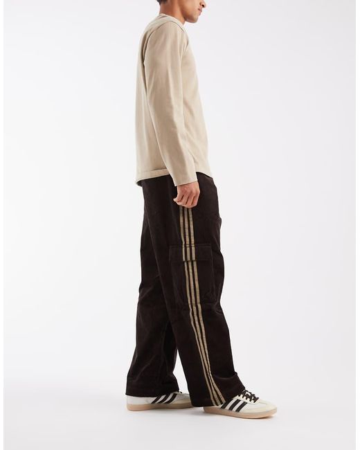Adidas Originals Black Adicolor Cord Cargo Pants for men