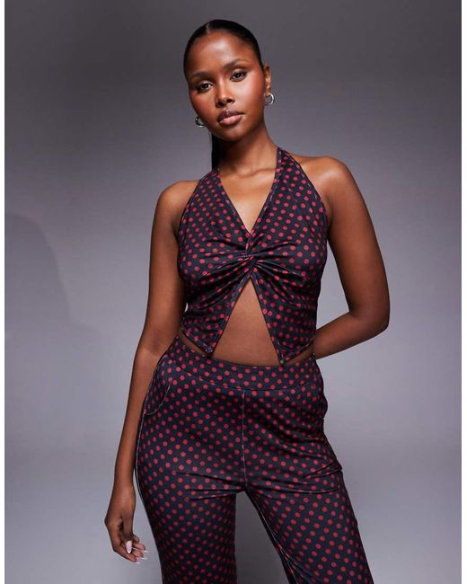Liquor N Poker Purple Dazed Halter Neck Top Co-Ord