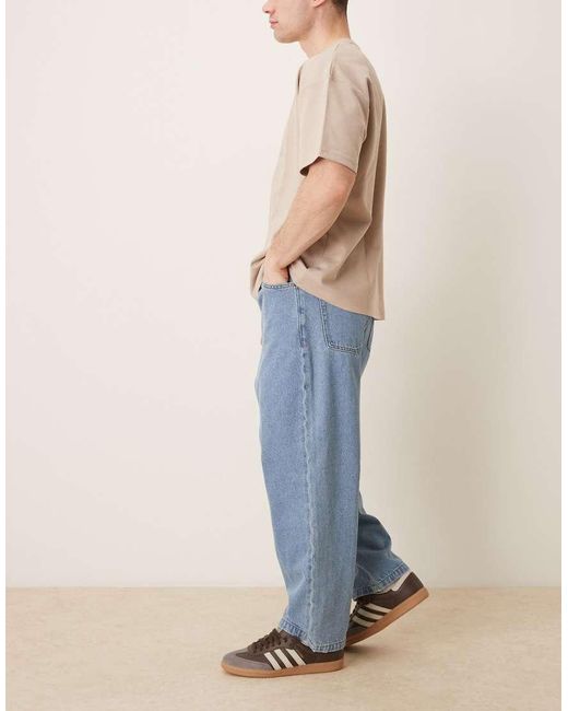 ASOS Blue Relaxed Tapered Jeans for men