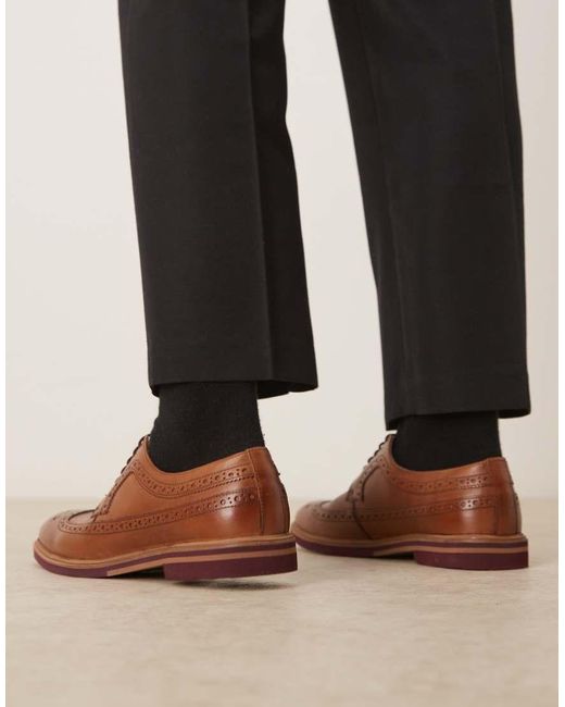 ASOS Brown Lace Up Brogue Derby for men
