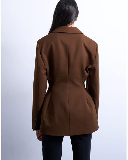 TOPSHOP Brown – taillierter blazer