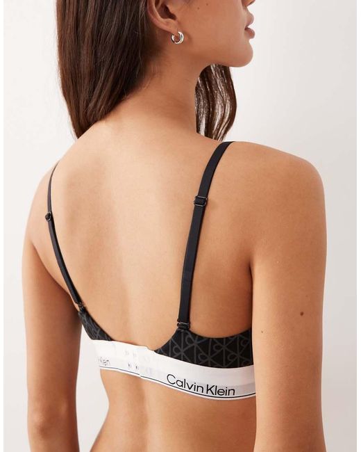 Calvin Klein Black Icon Cotton Modal Lightly Lined Triangle Bra