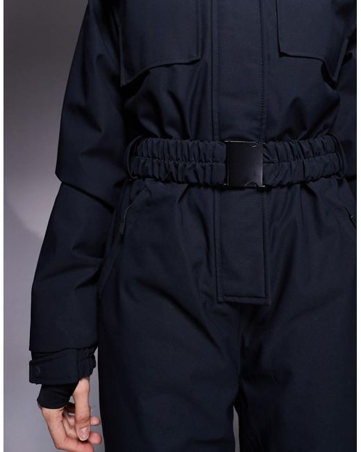 ASOS 4505 Ski & Snow Blue Asos 4505 Tall Ski Retro Belted Ski Suit With Funnel Neck