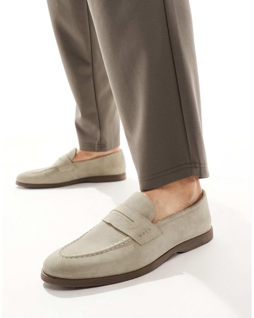 Walk London Natural Angelo Saddle Loafers for men