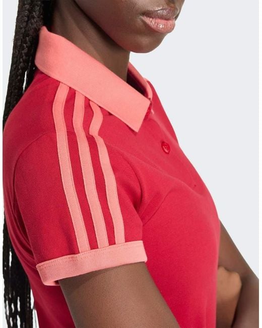 Adidas Originals Red 3-stripes Polo