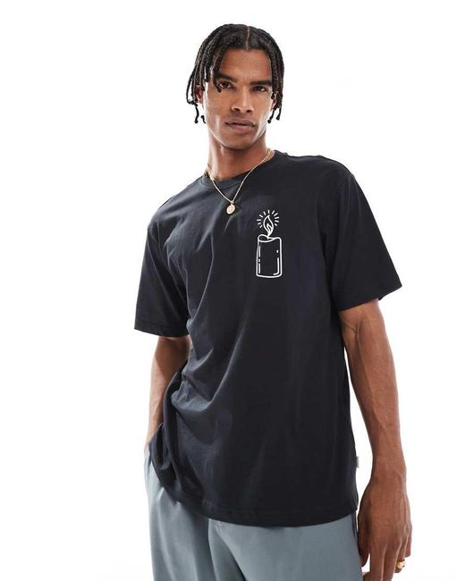 Only & Sons Black Oversized Fit T-shirt With Hamsa Hand Print for men