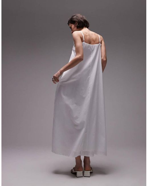 Vestito Lungo A Trapezio Con Spalline Sottili Con Finiture di SNDY'S in Gray