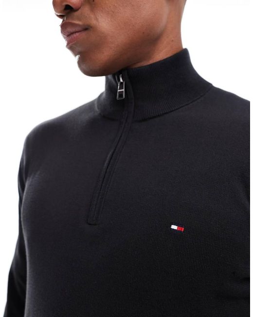 Tommy Hilfiger Blue Essential Half Zip Jumper for men