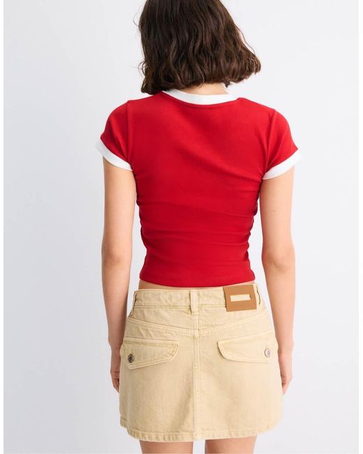Skort Cargo di Stradivarius in Red