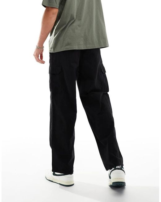 New Look Black Relaxed Cargo Trouser for men
