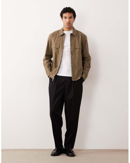 Calvin Klein Natural Easy Zip Through Overshirt for men