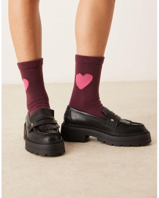 Accessorize Black Heart Cosy Socks