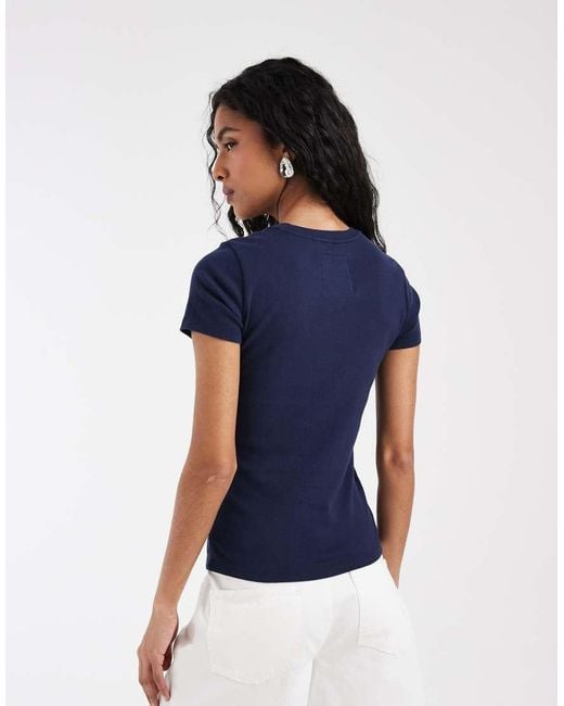 Hollister Blue Front Logo Baby Tee
