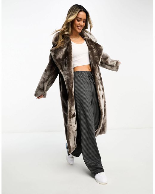ASOS White Oversized Faux Fur Maxi Coat