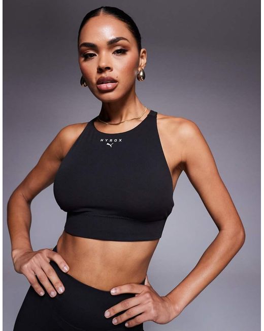 PUMA Gray X Hyrox Shapeluxe High Neck Sports Bra