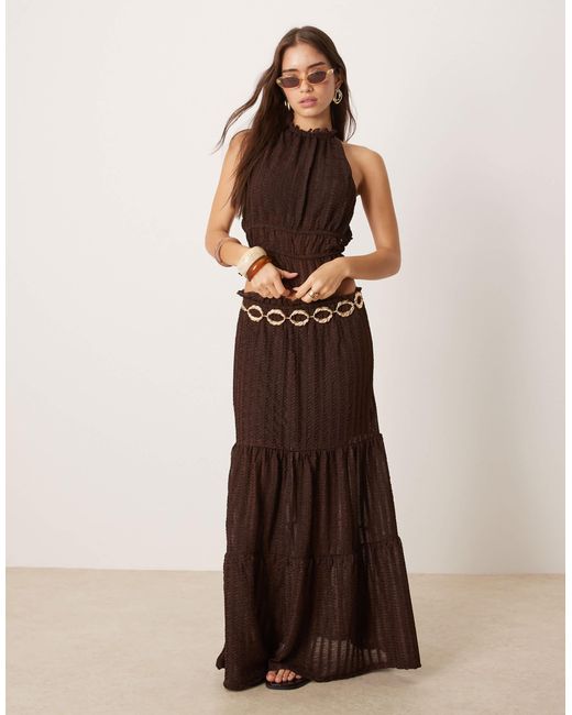 Top d'ensemble texturé sans manches à dos nu ASOS en coloris Brown