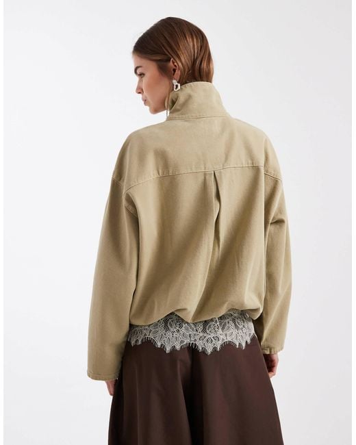 ASOS Natural Funnel Neck Jacket