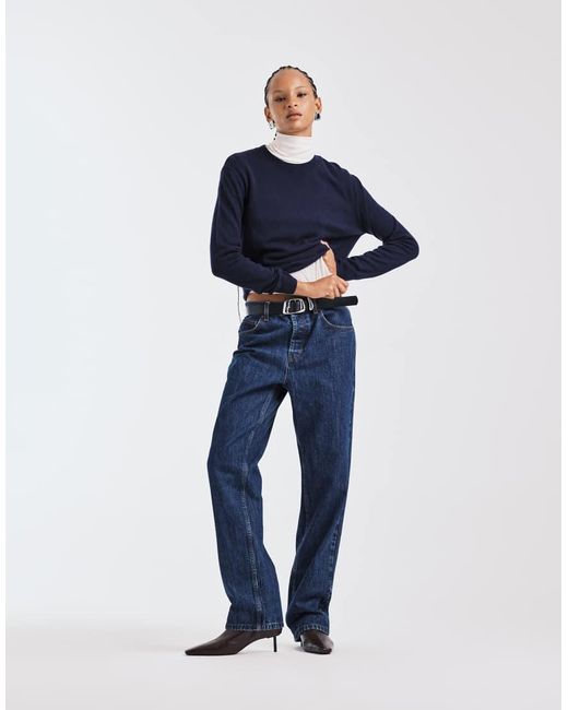 Mango Blue Capsule 100% Wool Crew Neck Jumper