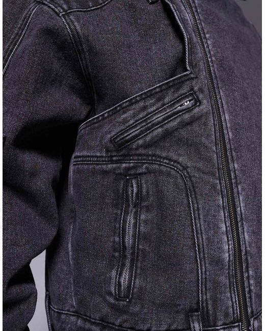 Liquor N Poker Denim Bikerjack in het Blue voor heren