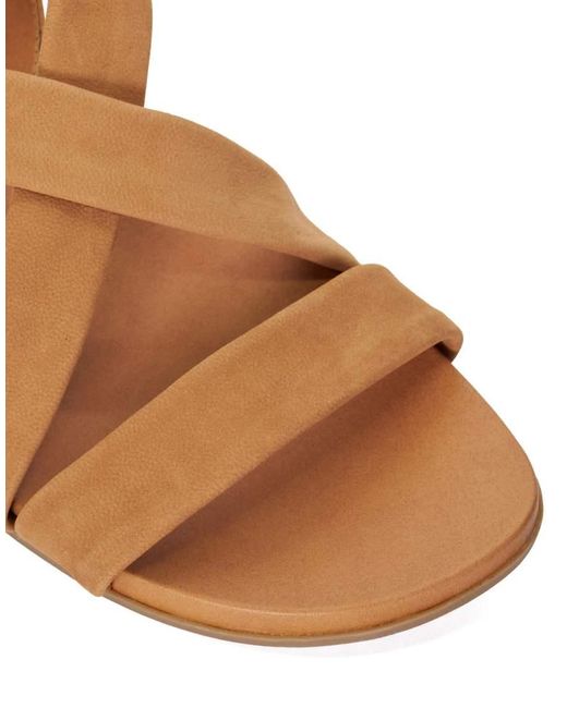 Dune Brown Landies Flat Sandals