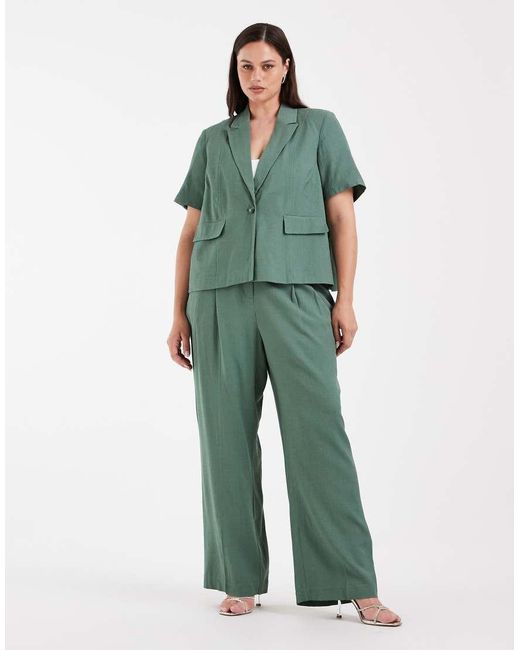 Vero Moda Green Short Sleeve Tailored Blazer Co-ord